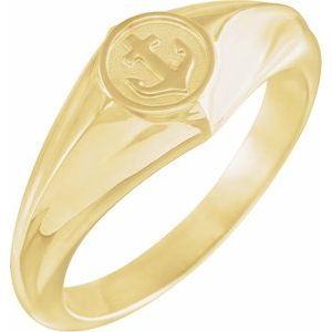 14K Yellow Cross Anchor Ring - BN & CO JEWELRY