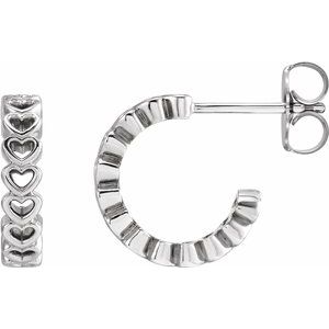 Sterling Silver Heart Hoop Earrings - BN & CO JEWELRY
