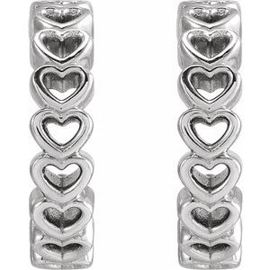 Sterling Silver Heart Hoop Earrings - BN & CO JEWELRY