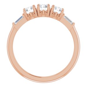 14K Rose 9/10 CTW Natural Diamond Three-Stone Anniversary Band - BN & CO JEWELRY