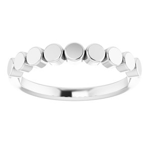 14K White Geometric Stackable Ring - BN & CO JEWELRY