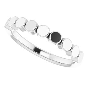 14K White Geometric Stackable Ring - BN & CO JEWELRY