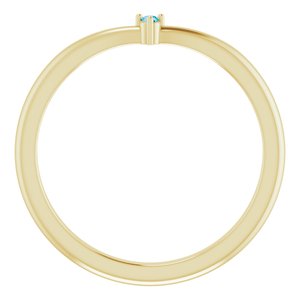 14K Yellow Natural London Blue Topaz Stackable V Ring - BN & CO JEWELRY