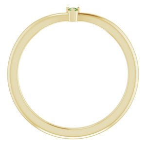 14K Yellow Natural Green Tourmaline Stackable V Ring - BN & CO JEWELRY