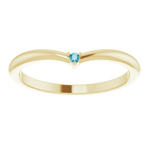 14K Yellow Natural London Blue Topaz Stackable V Ring - BN & CO JEWELRY