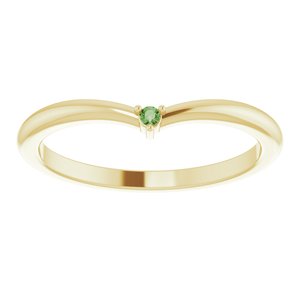 14K Yellow Natural Green Tourmaline Stackable V Ring - BN & CO JEWELRY