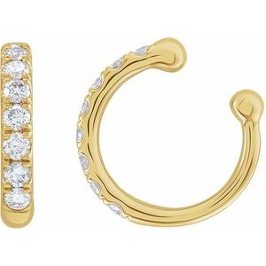 14K Yellow 1/6 CTW Natural Diamond Ear Cuff - BN & CO JEWELRY