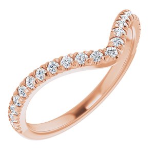 14K Rose 1/3 CTW Natural Diamond Contour French-Set Band - BN & CO JEWELRY