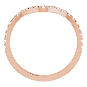 14K Rose 1/3 CTW Natural Diamond Contour French-Set Band - BN & CO JEWELRY