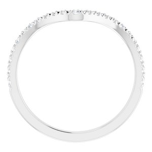 14K White 1/3 CTW Natural Diamond Contour French-Set Band - BN & CO JEWELRY