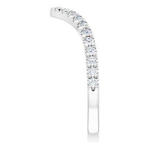 14K White 1/3 CTW Natural Diamond Contour French-Set Band - BN & CO JEWELRY