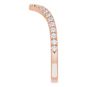 14K Rose 1/3 CTW Natural Diamond Contour French-Set Band - BN & CO JEWELRY
