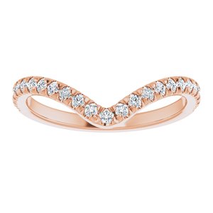14K Rose 1/3 CTW Natural Diamond Contour French-Set Band - BN & CO JEWELRY