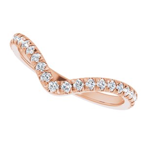 14K Rose 1/3 CTW Natural Diamond Contour French-Set Band - BN & CO JEWELRY