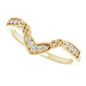 14K Yellow .08 CTW Natural Diamond Celtic-Inspired Contour Band - BN & CO JEWELRY