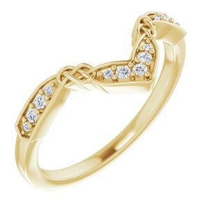 14K Yellow .08 CTW Natural Diamond Celtic-Inspired Contour Band - BN & CO JEWELRY