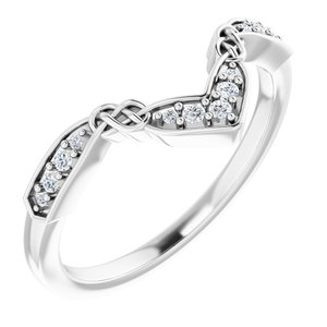 14K White .08 CTW Natural Diamond Celtic-Inspired Contour Band - BN & CO JEWELRY
