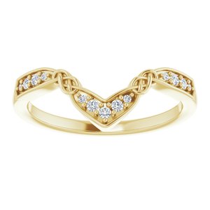 14K Yellow .08 CTW Natural Diamond Celtic-Inspired Contour Band - BN & CO JEWELRY