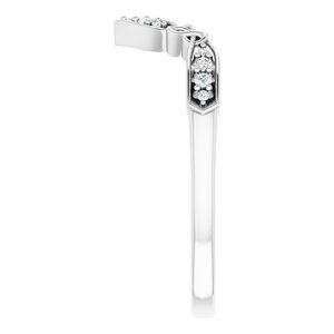 14K White .08 CTW Natural Diamond Celtic-Inspired Contour Band - BN & CO JEWELRY