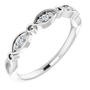 14K White .06 CTW Natural Diamond Anniversary Band - BN & CO JEWELRY