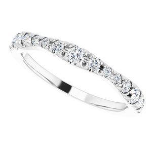 14K White 1/3 CTW Natural Diamond French Set Anniversary Band - BN & CO JEWELRY