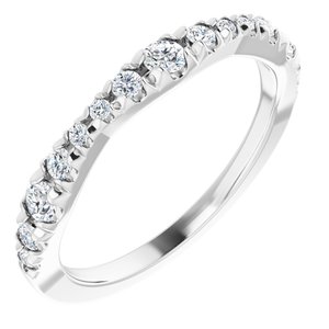 14K White 1/3 CTW Natural Diamond French Set Anniversary Band - BN & CO JEWELRY