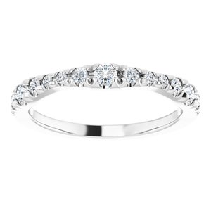 14K White 1/3 CTW Natural Diamond French Set Anniversary Band - BN & CO JEWELRY