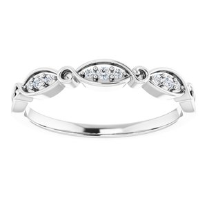 14K White .06 CTW Natural Diamond Anniversary Band - BN & CO JEWELRY