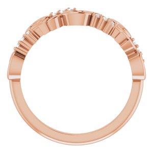 14K Rose .08 CTW Natural Diamond Floral Anniversary Band - BN & CO JEWELRY