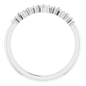 14K White 1/4 CTW Natural Diamond Asymmetrical Anniversary Band - BN & CO JEWELRY