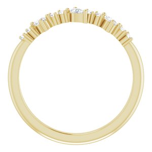 14K Yellow 1/4 CTW Natural Diamond Asymmetrical Anniversary Band - BN & CO JEWELRY