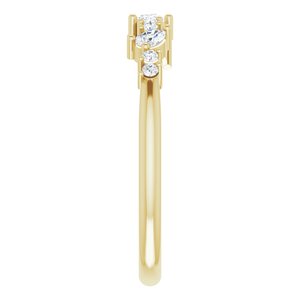 14K Yellow 1/4 CTW Natural Diamond Asymmetrical Anniversary Band - BN & CO JEWELRY
