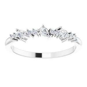 14K White 1/4 CTW Natural Diamond Asymmetrical Anniversary Band - BN & CO JEWELRY