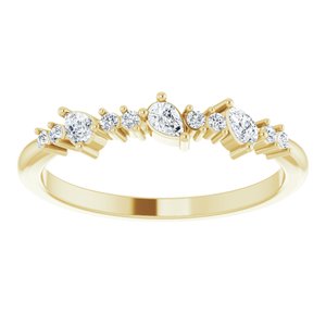 14K Yellow 1/4 CTW Natural Diamond Asymmetrical Anniversary Band - BN & CO JEWELRY