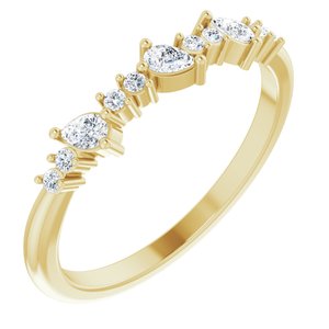 14K Yellow 1/4 CTW Natural Diamond Asymmetrical Anniversary Band - BN & CO JEWELRY