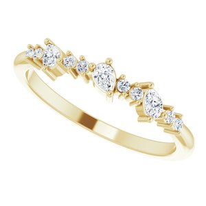 14K Yellow 1/4 CTW Natural Diamond Asymmetrical Anniversary Band - BN & CO JEWELRY