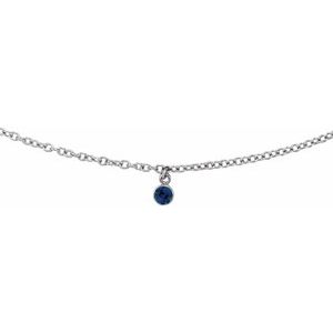 14K White Natural Blue Sapphire 16" Necklace - BN & CO JEWELRY