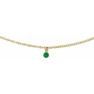 14K Yellow Natural Emerald 16" Necklace - BN & CO JEWELRY