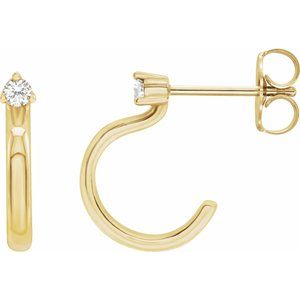 14K Yellow .06 CTW Natural Diamond Hoop Earring - BN & CO JEWELRY