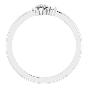 Sterling Silver .015 CT Diamond Flower Ring Size 7 - BN & CO JEWELRY