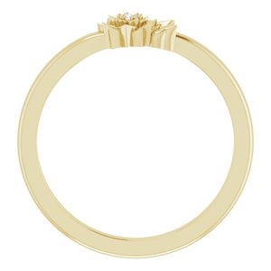 14K Yellow .015 CT Diamond Flower Ring Size 7 - BN & CO JEWELRY