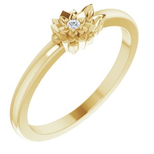 14K Yellow .015 CT Diamond Flower Ring Size 5 - BN & CO JEWELRY
