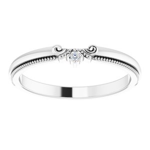14K White .015 CT Diamond Matching Band - BN & CO JEWELRY