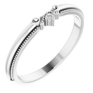 14K White .015 CT Diamond Matching Band - BN & CO JEWELRY