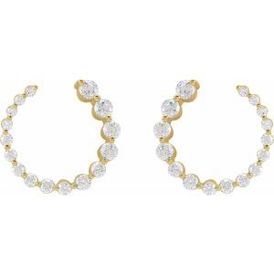 14K Yellow 7/8 CTW Lab-Grown Diamond Front-Back Earrings - BN & CO JEWELRY