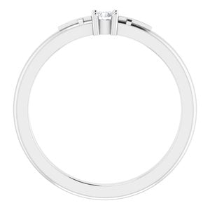 Sterling Silver .06 CT Natural Diamond Cross Promise Ring - BN & CO JEWELRY