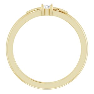 14K Yellow .06 CT Natural Diamond Cross Promise Ring - BN & CO JEWELRY