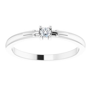 14K White .06 CT Natural Diamond Cross Promise Ring - BN & CO JEWELRY