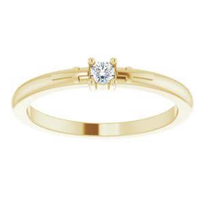 14K Yellow .06 CT Natural Diamond Cross Promise Ring - BN & CO JEWELRY
