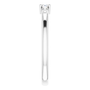 14K White .06 CT Natural Diamond Cross Promise Ring - BN & CO JEWELRY